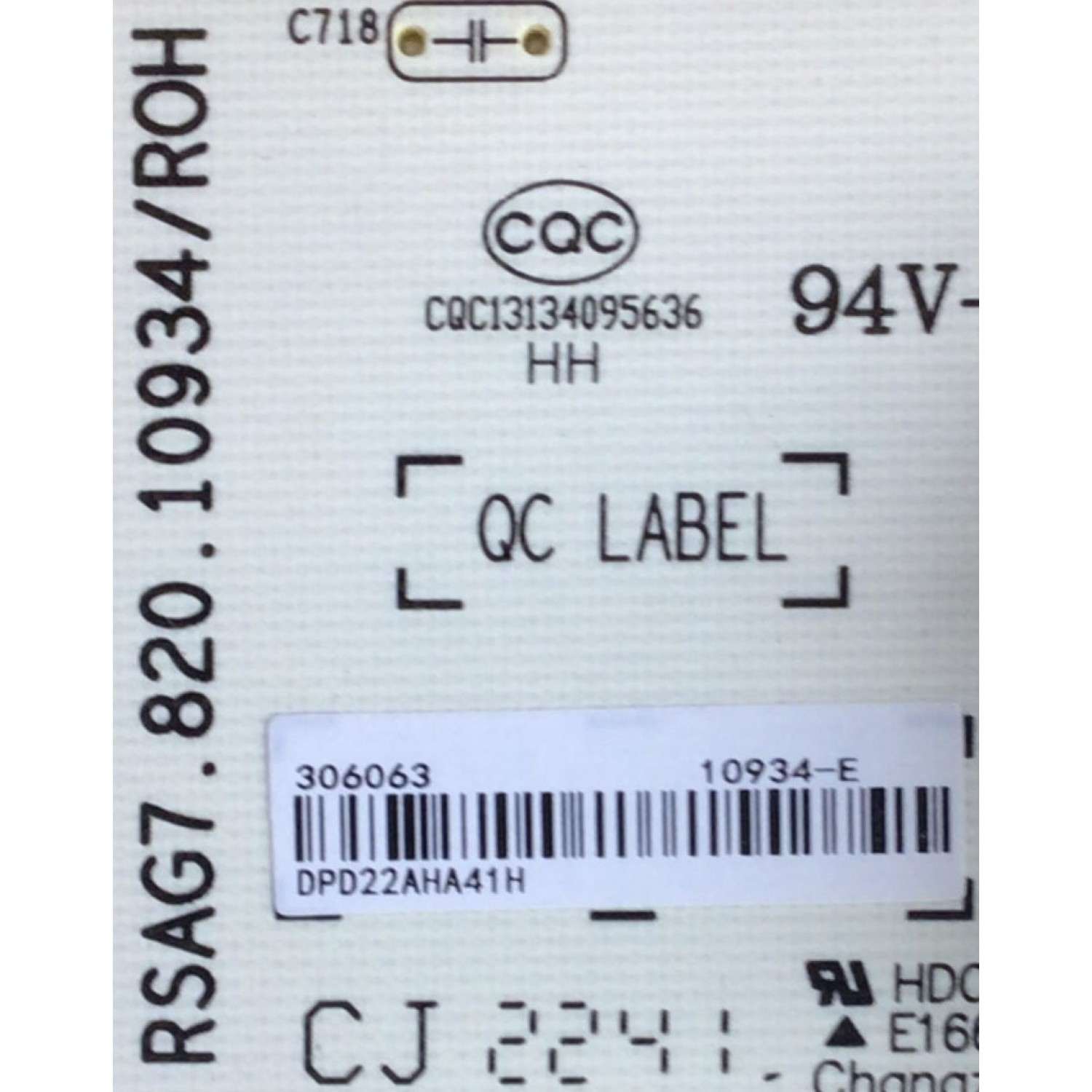 FUENTE DE PODER PARA TV HISENSE / NUMERO DE PARTE 306063 / RSAG7.820.10934/ROH / 10934-E / PANEL HD650Z6U51-LCB1 / DISPLAY T650QVN07.6 / MODELO 65U8H - Imagen 2